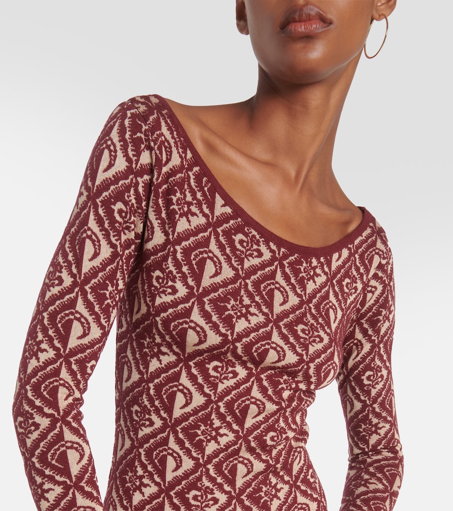 Moon Diamant jacquard wool-blend minidress
