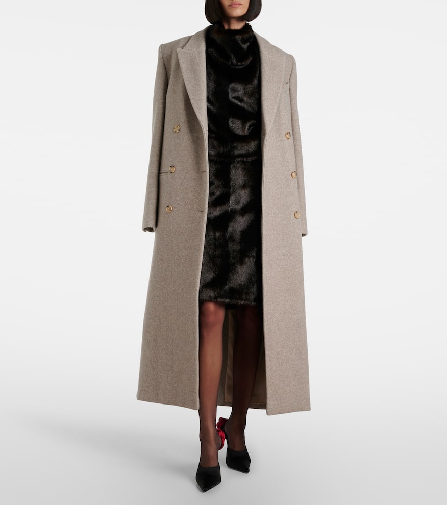 Faux fur midi skirt