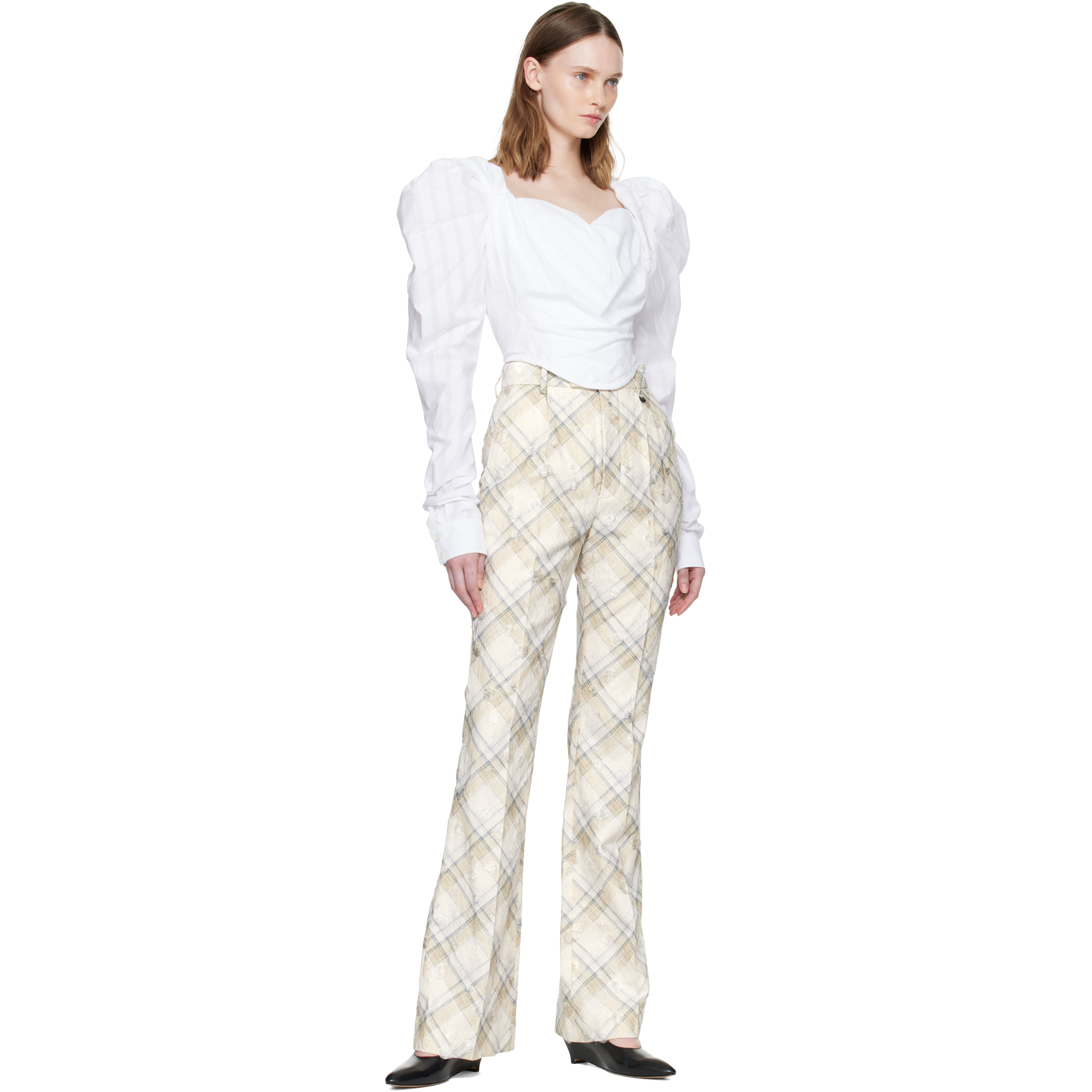 Beige Ray Trousers