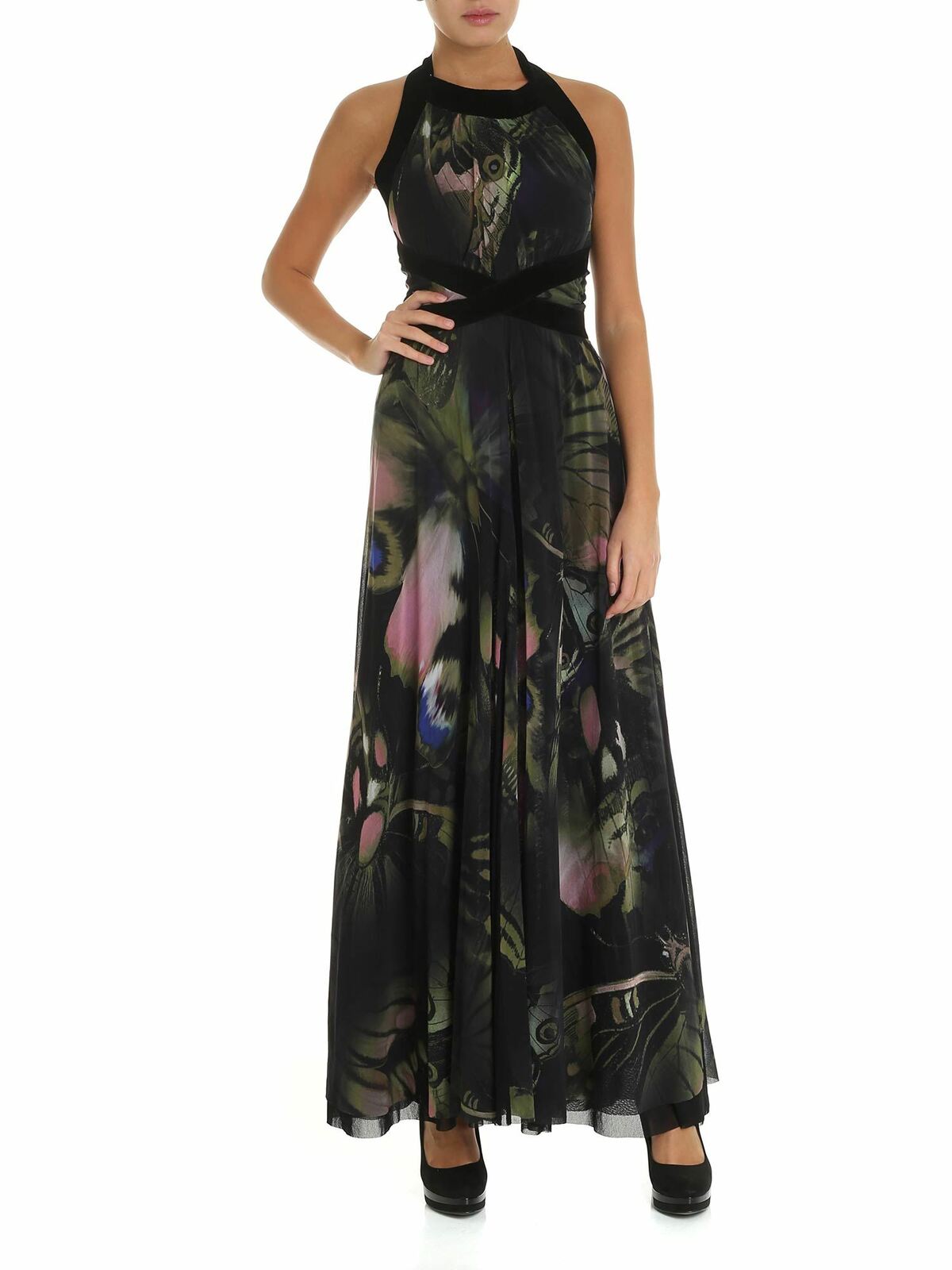 Butterfly printed tulle dress