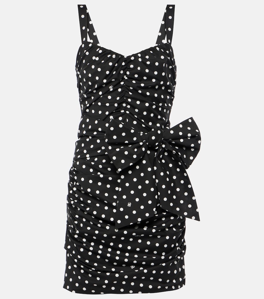 Polka-dot cotton-blend minidress