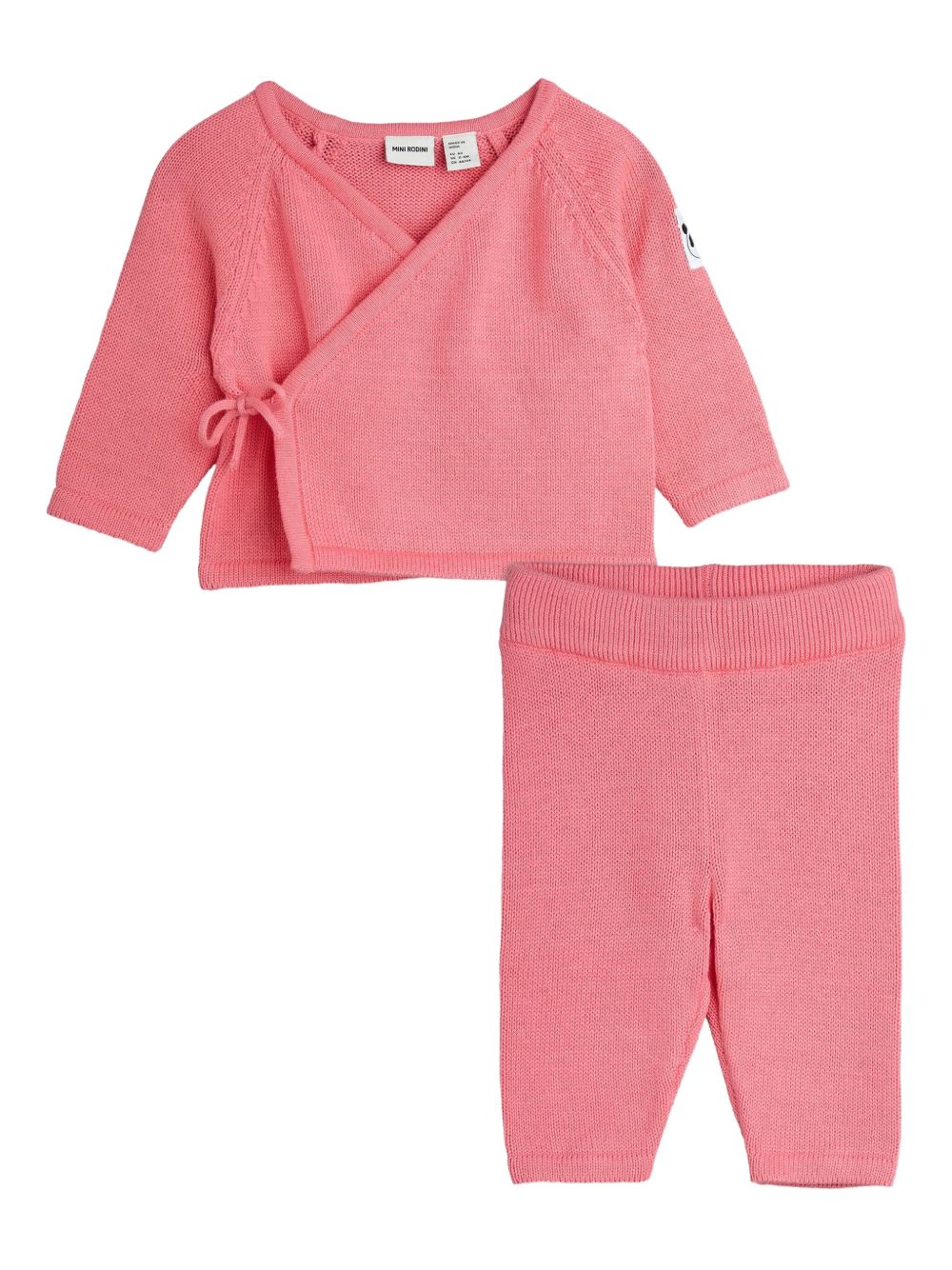Wrap knitted trousers set - Pink