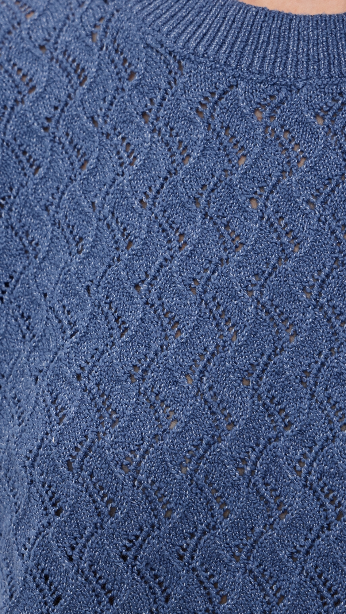 Manae Pointelle Knit Top Bijou Blue