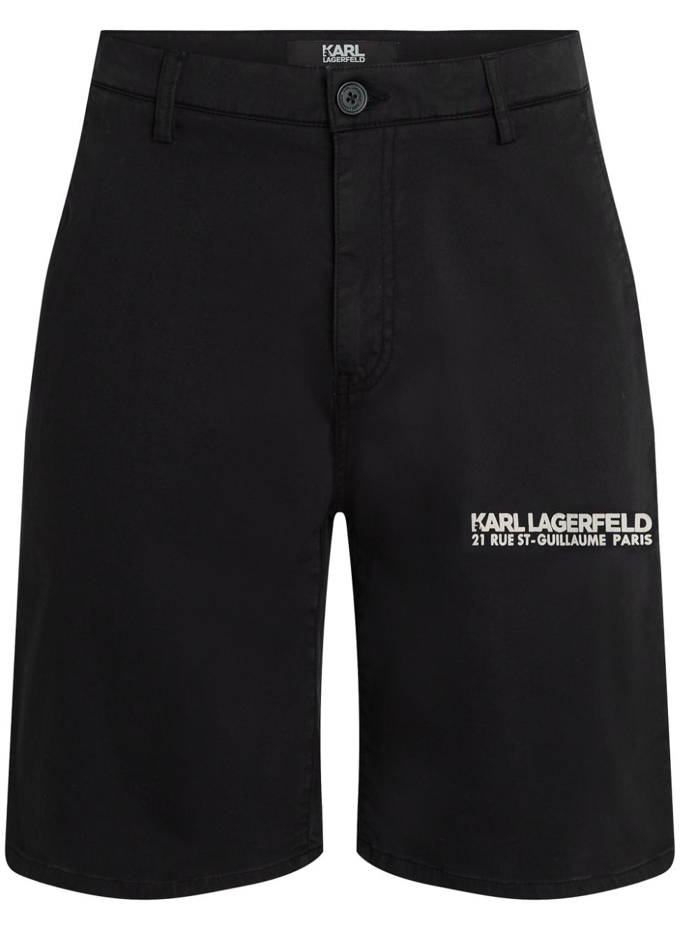Logo-print cotton chino shorts - Black