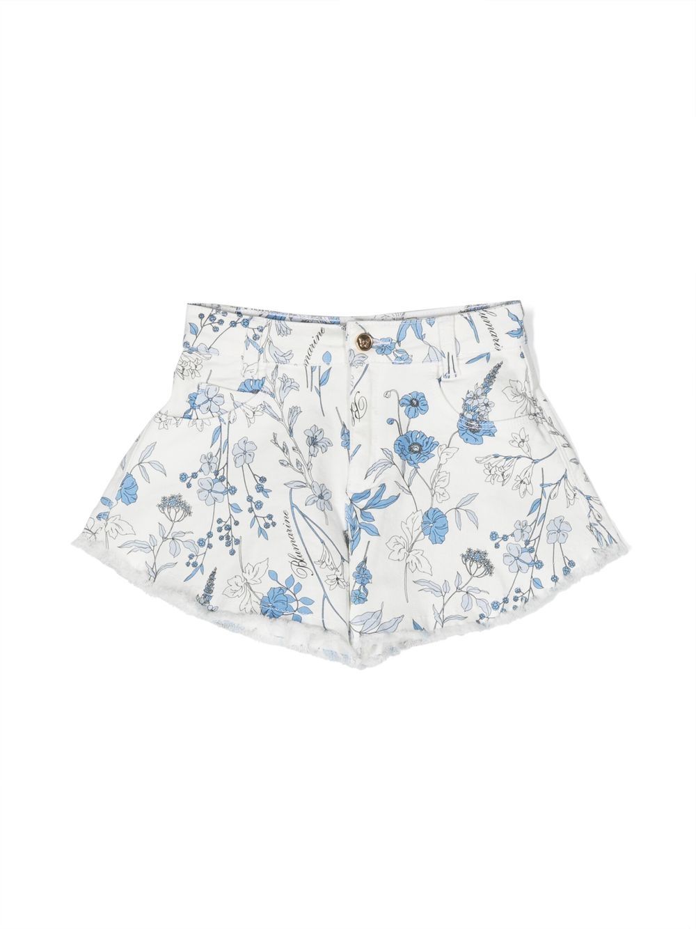 Floral print shorts - White