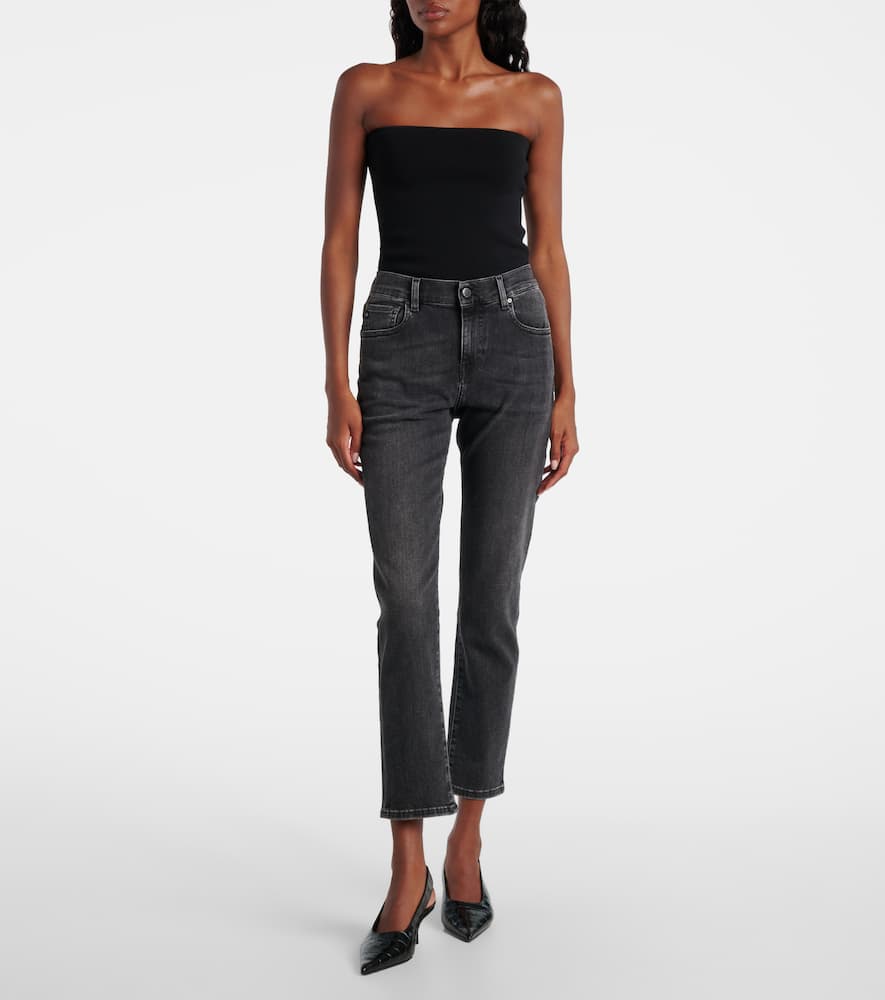 Cropped mid-rise slim jeans