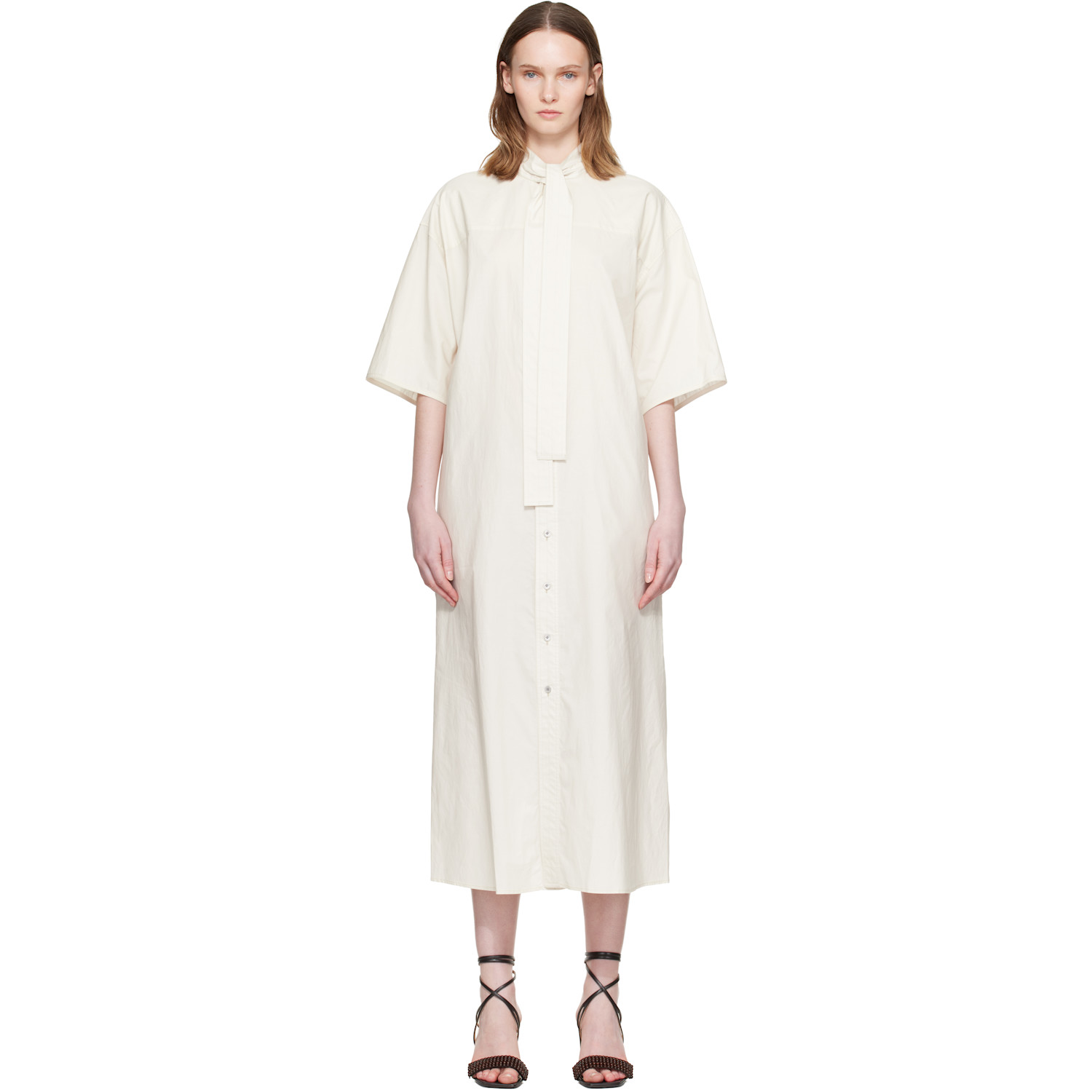 White Reversible Tube Midi Dress