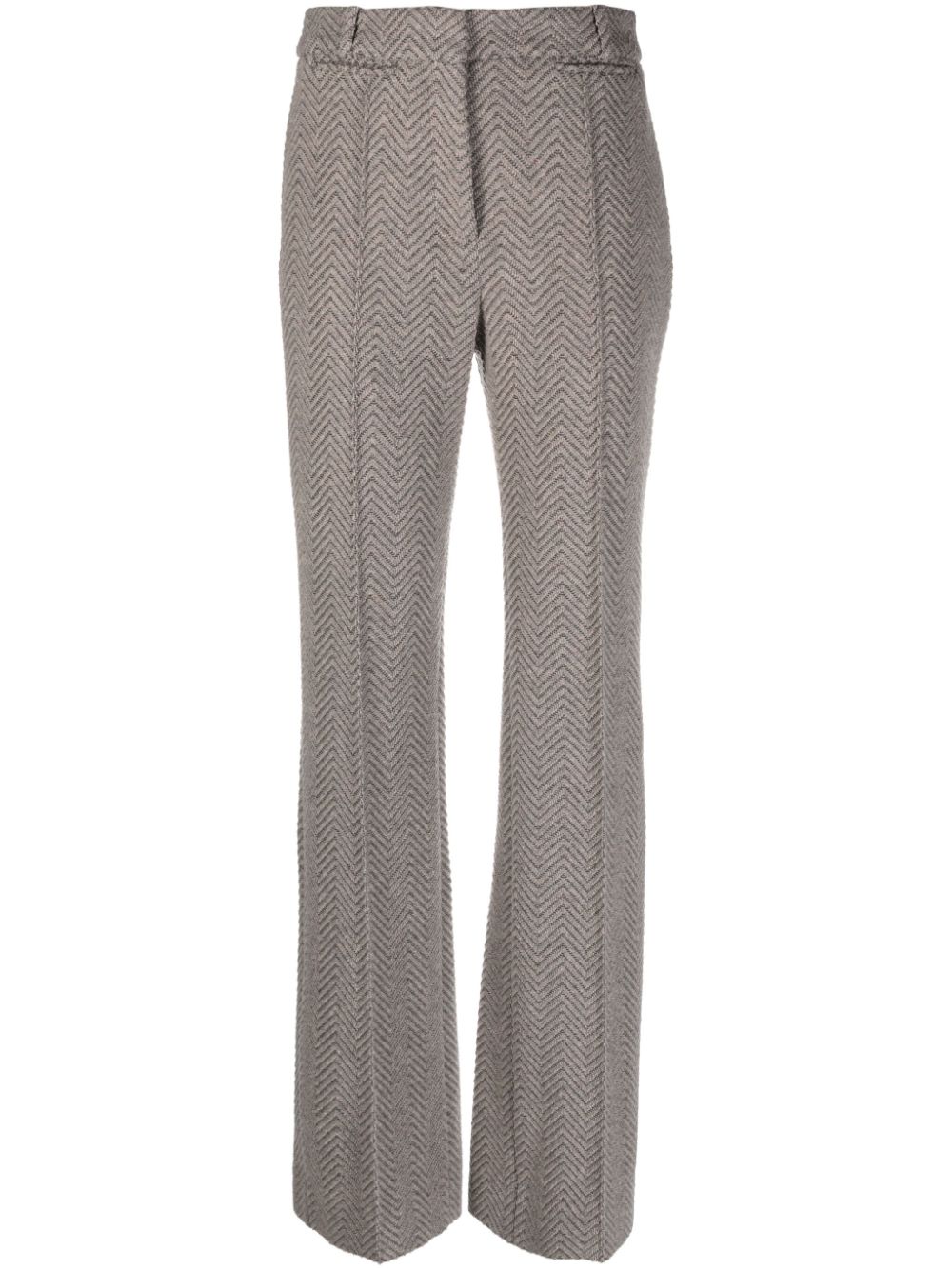 Pressed-crease straight-leg trousers - Grey