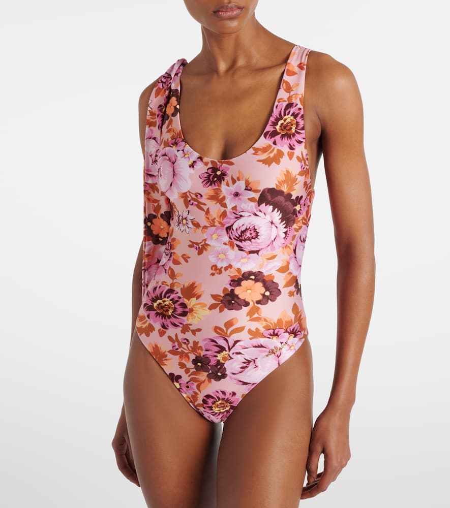 Chloé Floral knot-detail swimsuit