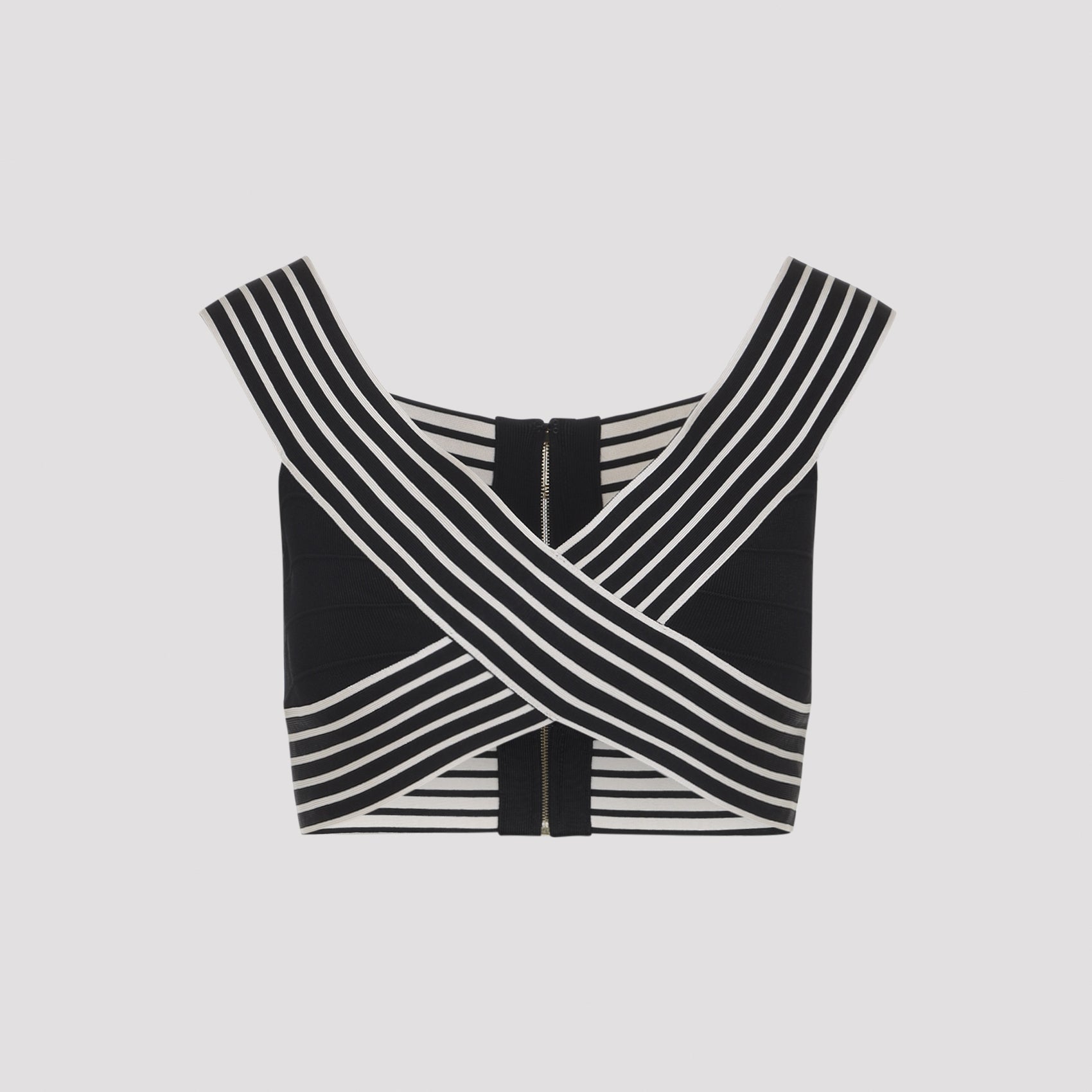 Striped Zip-fastening Top