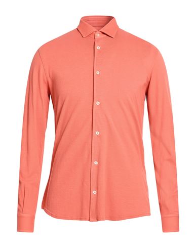 Man Shirt Orange Size 38 Cotton