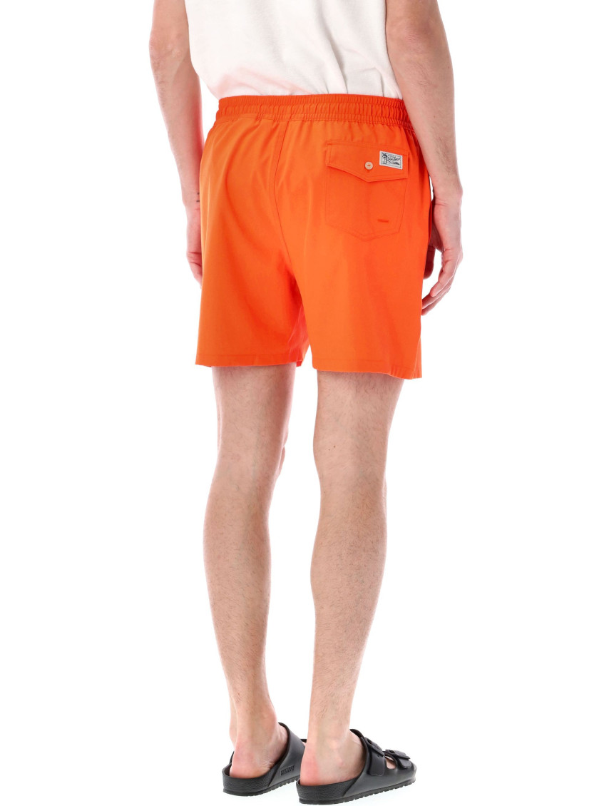 Orange Polo Pony-embroidered Swim Shorts