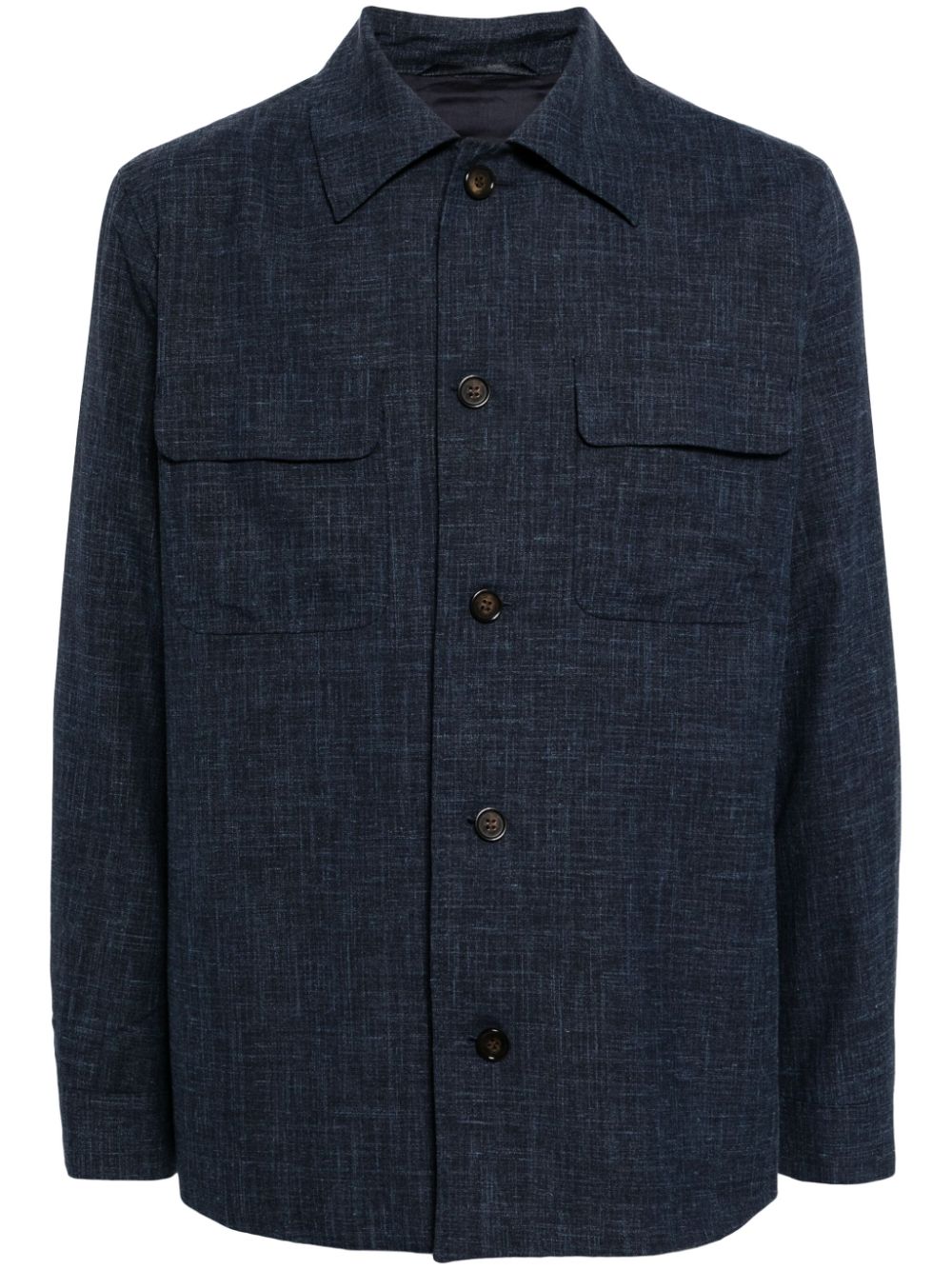 Spread-collar shirt jacket - Blue
