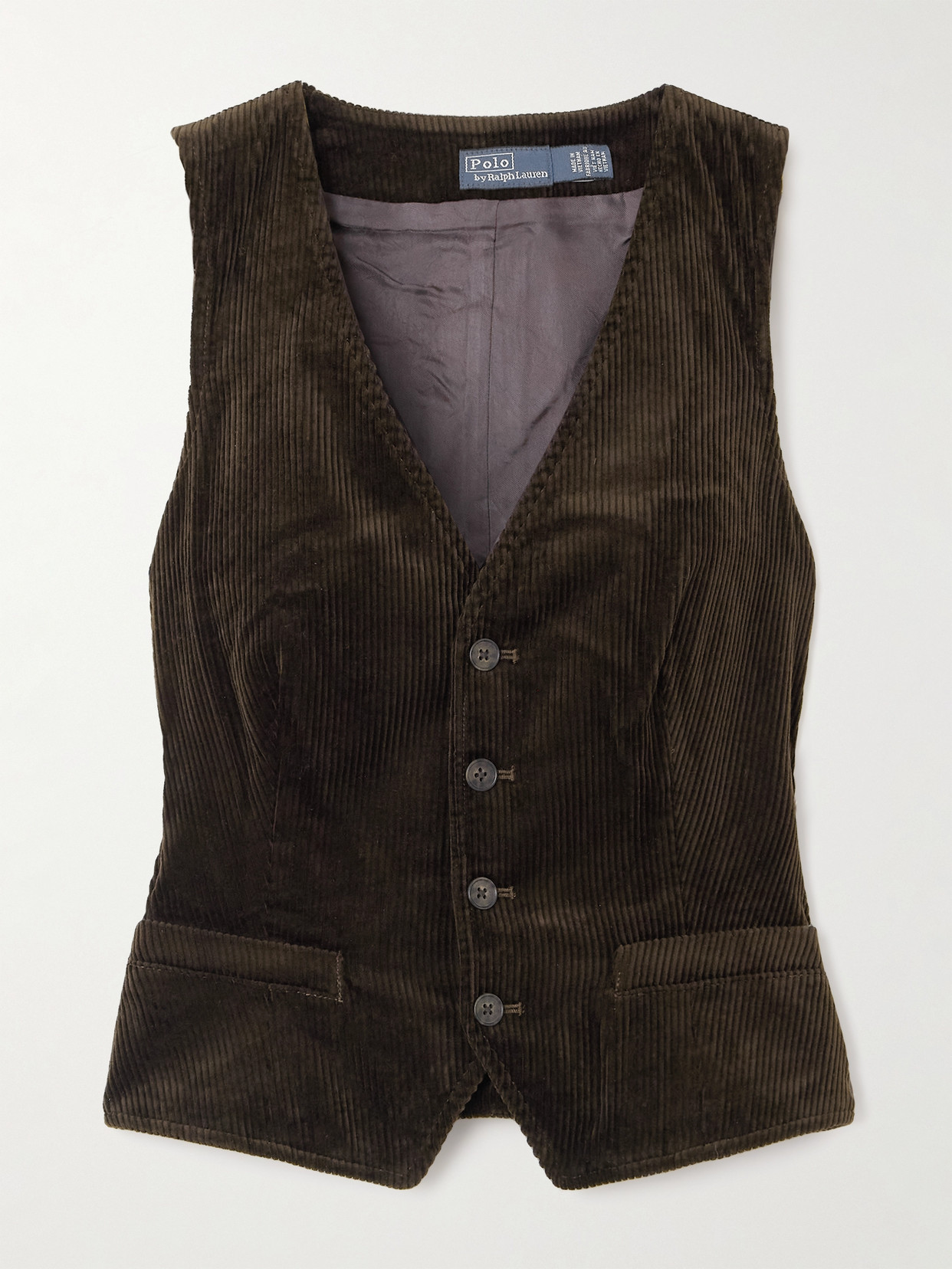 Cotton-corduroy Vest - Brown