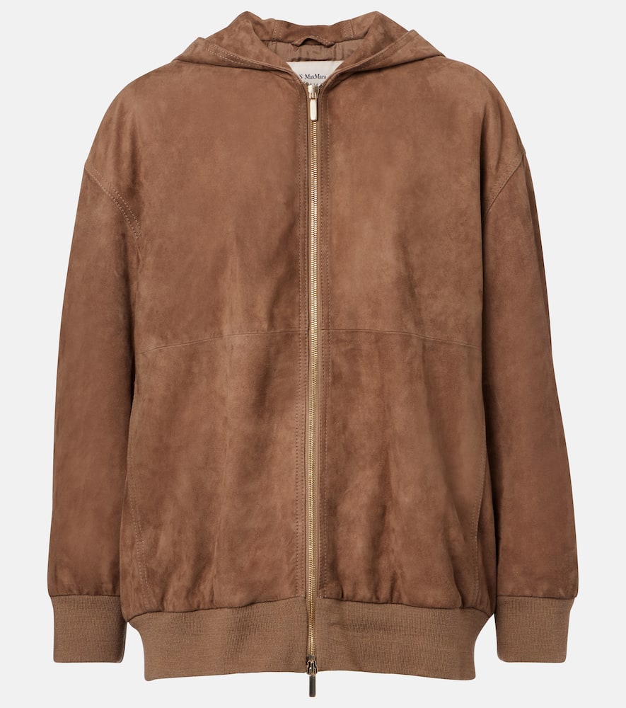 Hooded suede jacket