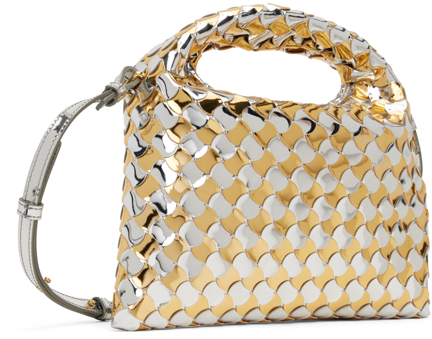 Bottega Veneta Silver & Gold Mini Hop Bag