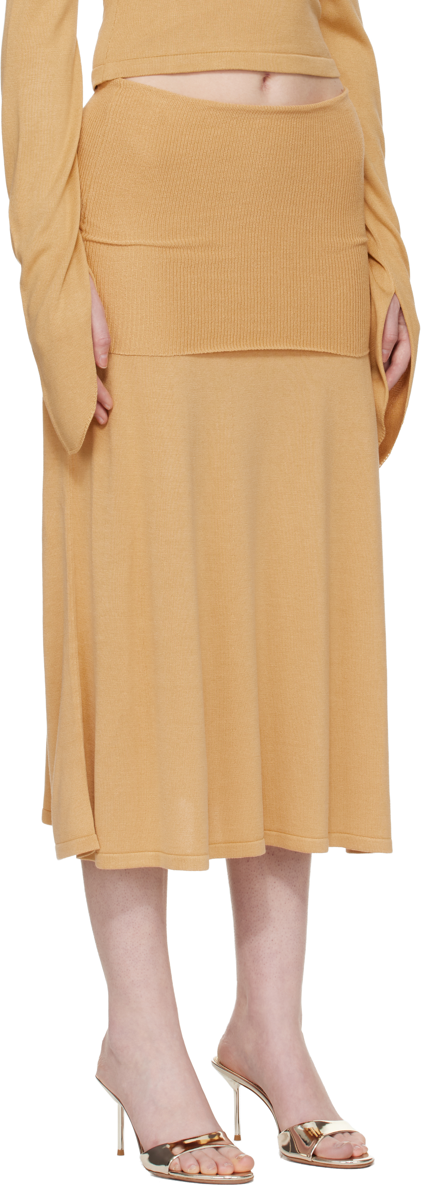 Tan Rylin Midi Skirt