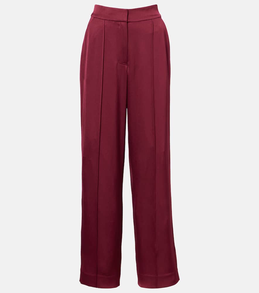 Kyra high-rise satin wide-leg pants