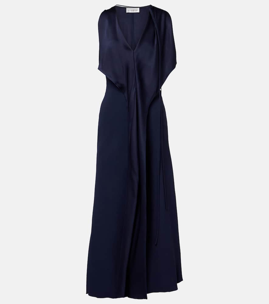 Draped satin midi dress