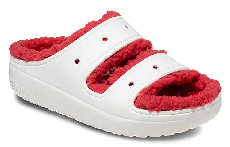 (WMNS) Classic Cozzzy Holiday Sweater Sandal 'White Red'
