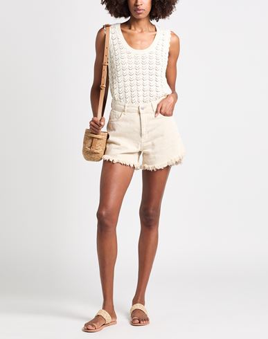 Jeans Woman Denim shorts Ivory Size L Cotton