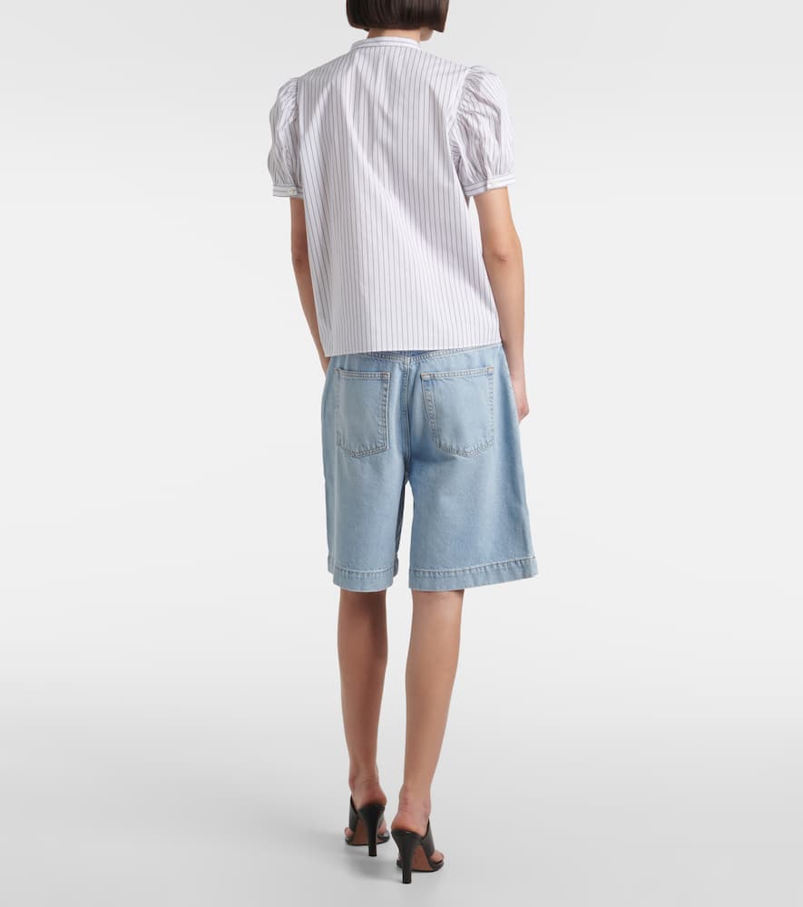 The Gathered cotton-blend top