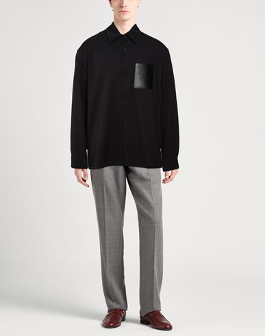 Man Shirt Black Size 14 ½ Virgin Wool, Elastane