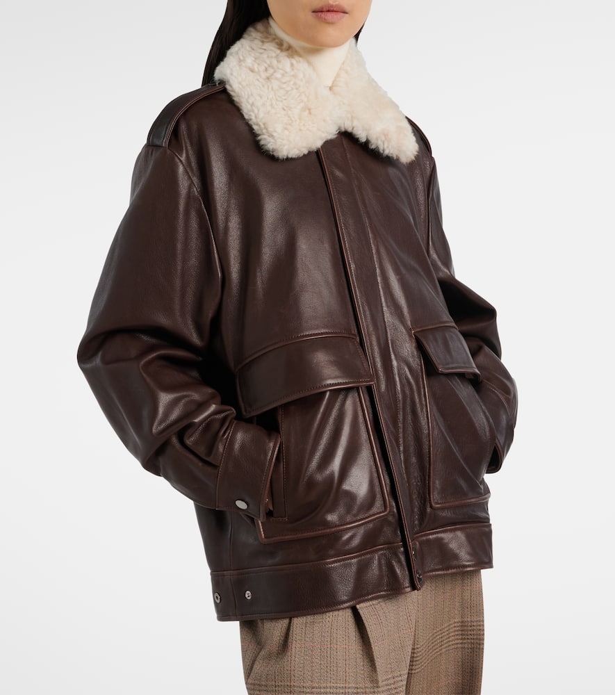 Drey shearling-trimmed leather jacket