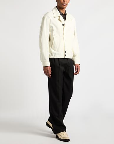 Man Jacket Ivory Size 36 Cotton, Calfskin