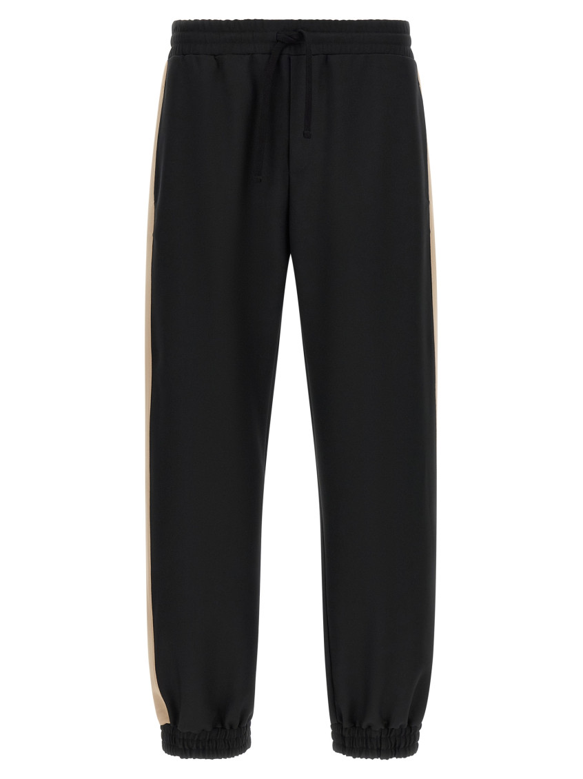Black Solid Track Pants