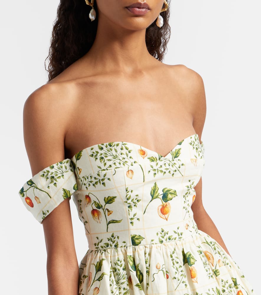 Poesia off-shoulder linen minidress