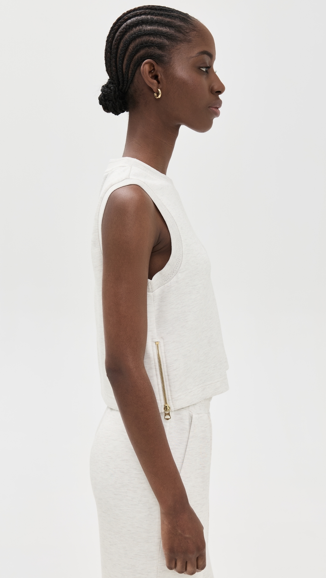 Shea Crop Tank Ivory Marl