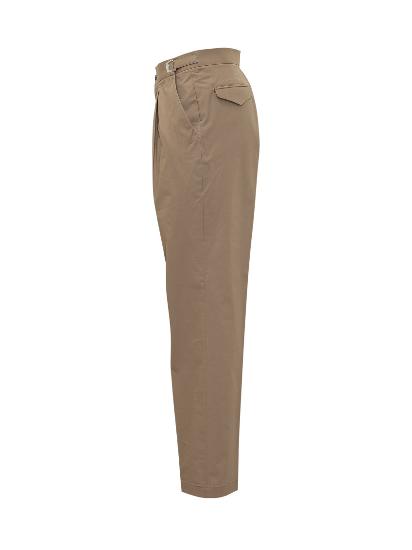Brown Straight Pleated Pants