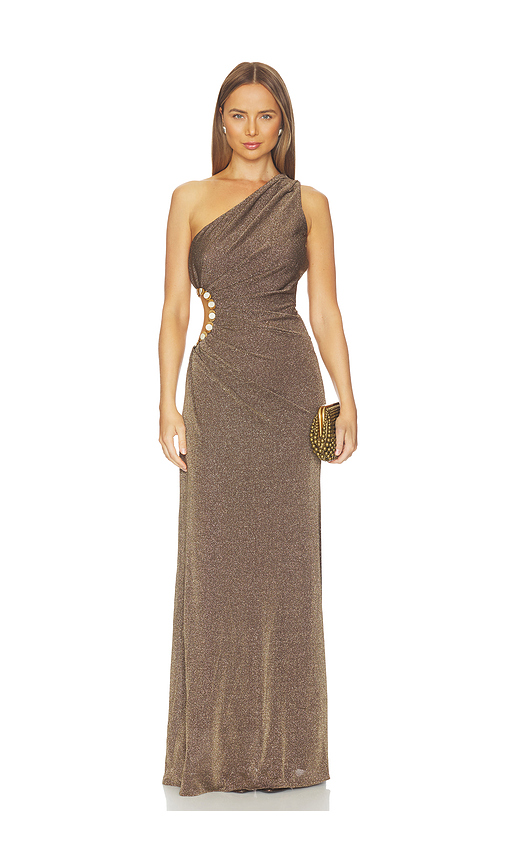 AZULU Rousseau Dress in Brown. XXS. Also in XS, S