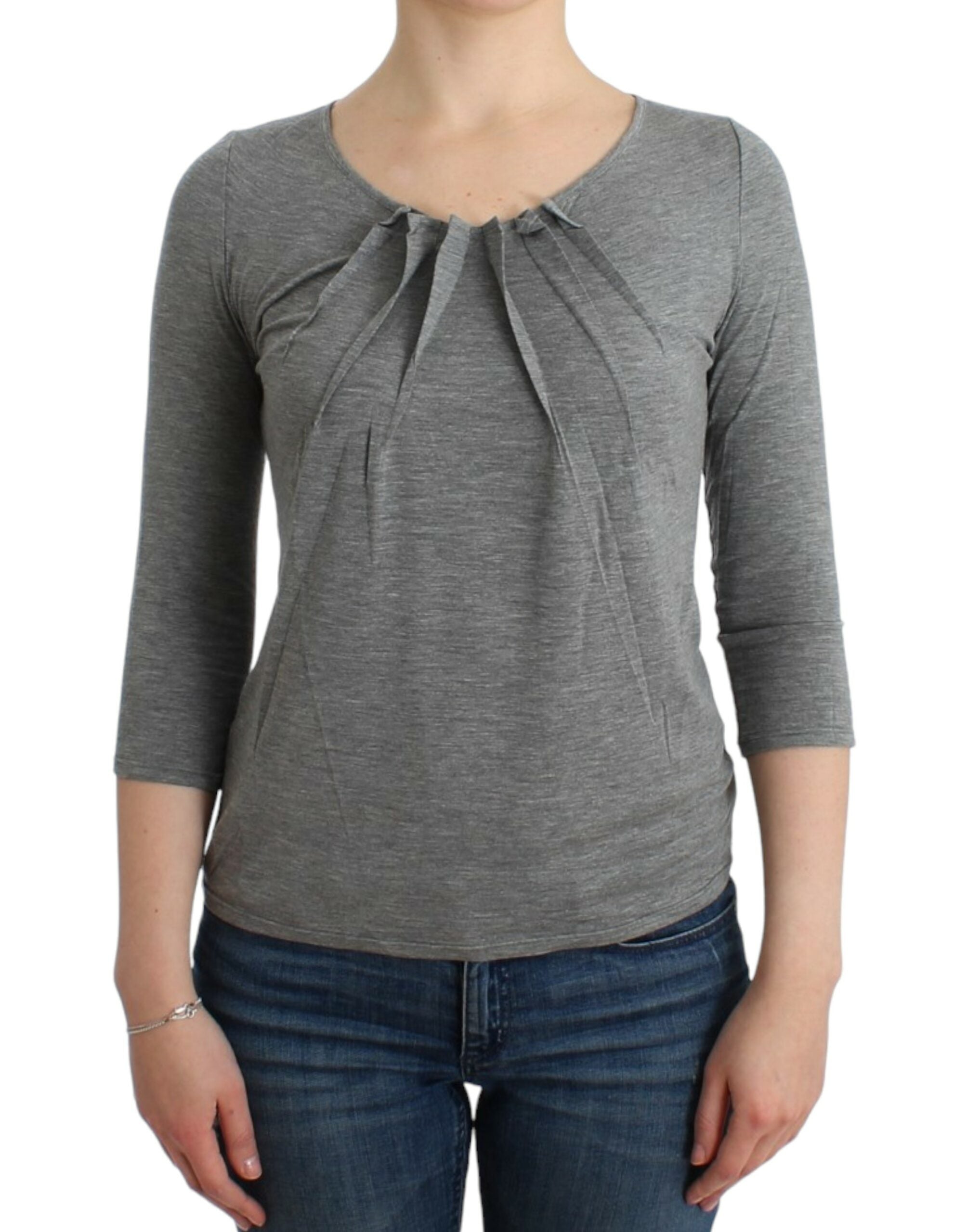 Modal-Cashmere Blend Sweater — Gray