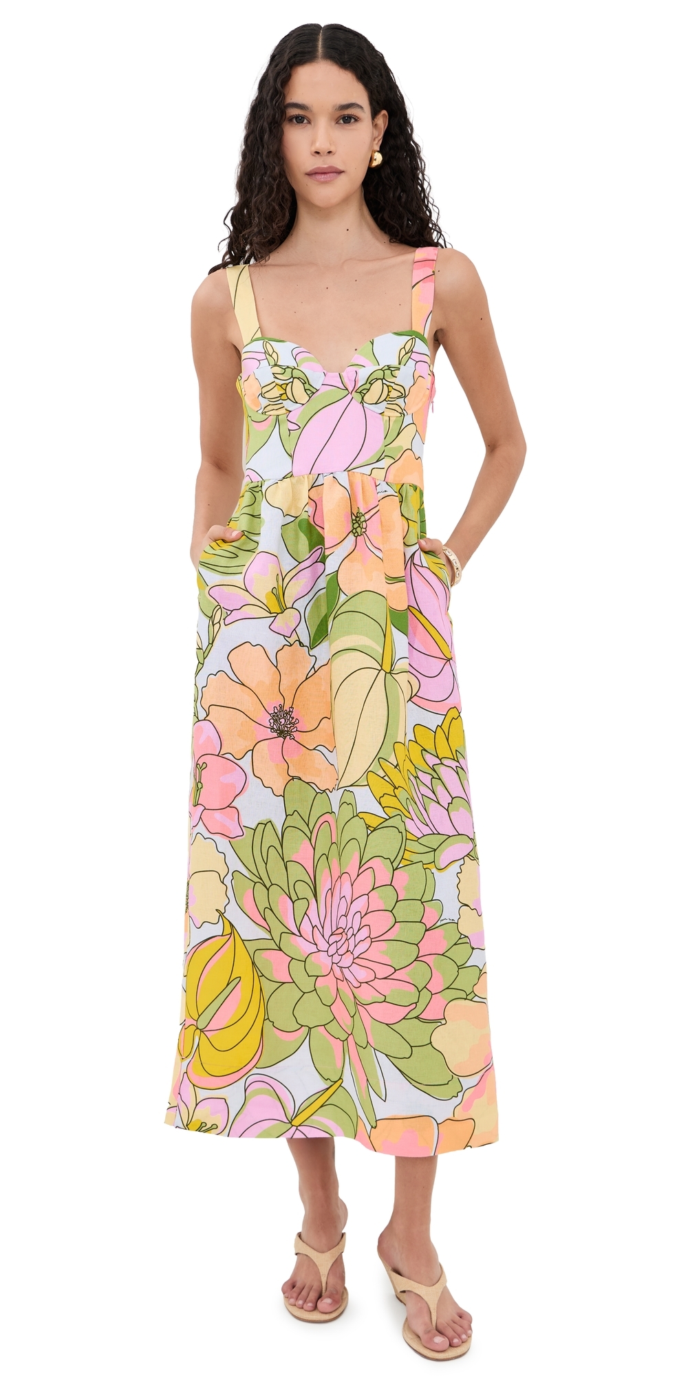Light Blue Spring Affair Maxi Dress Orange