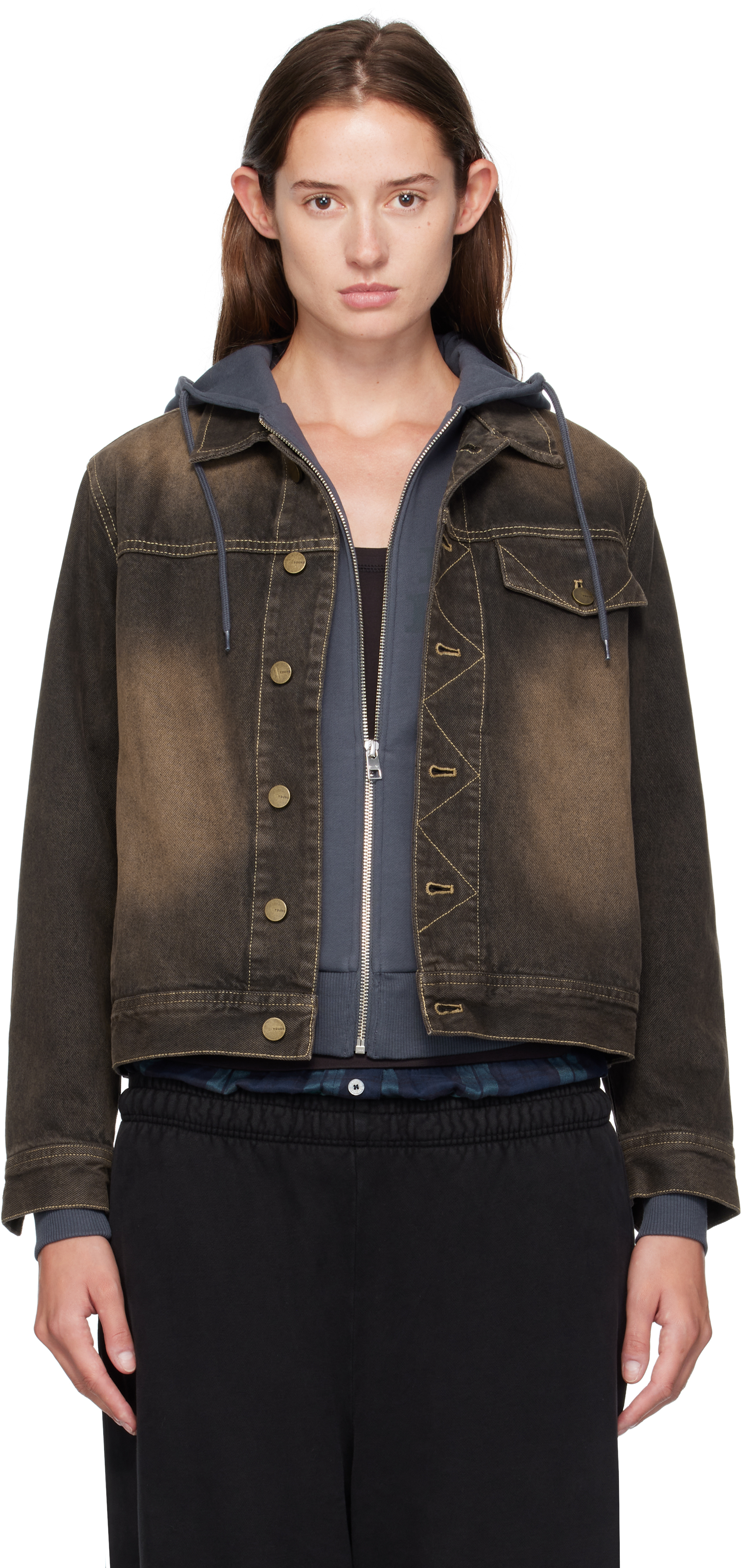 Brown Overdyed Arch Denim Jacket