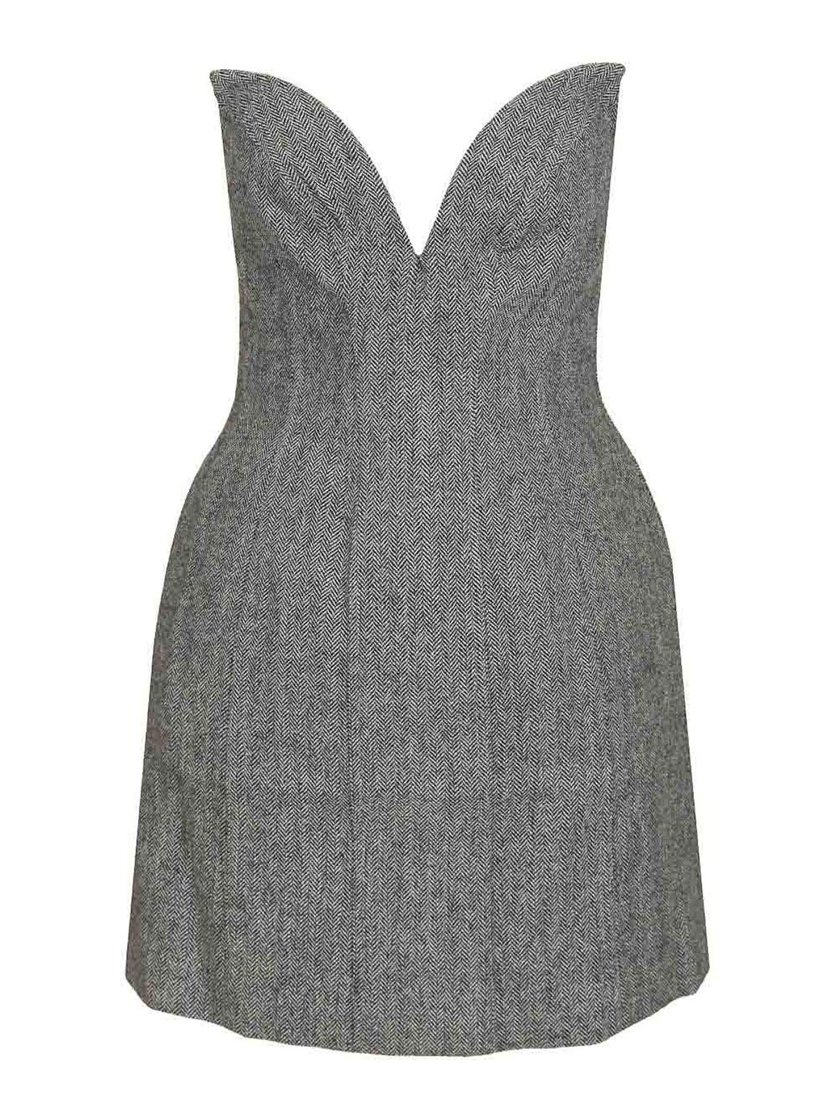 Herringbone Wool Mini Dress