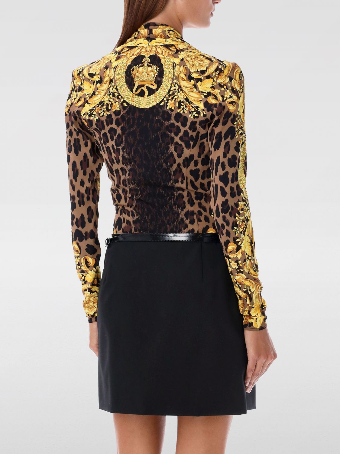 Wild Barocco silk draped bodysuit - Yellow