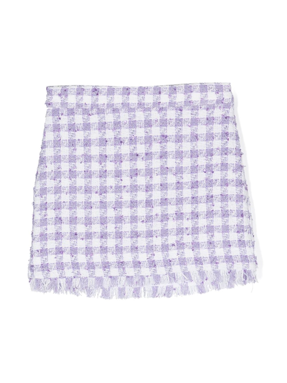 Frayed tweed miniskirt - Purple