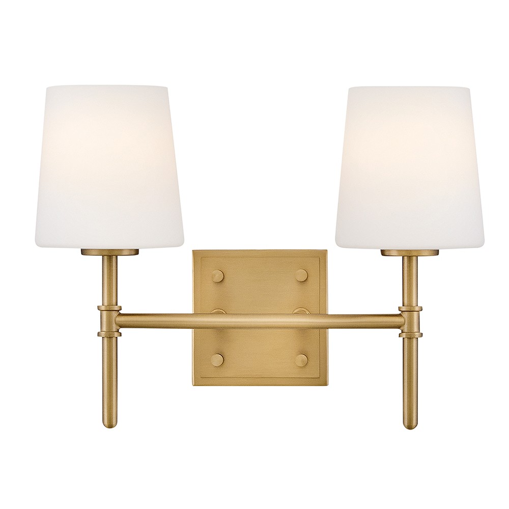 Lacquered Brass LED Bathroom Vanity Light from the Saunders Collection