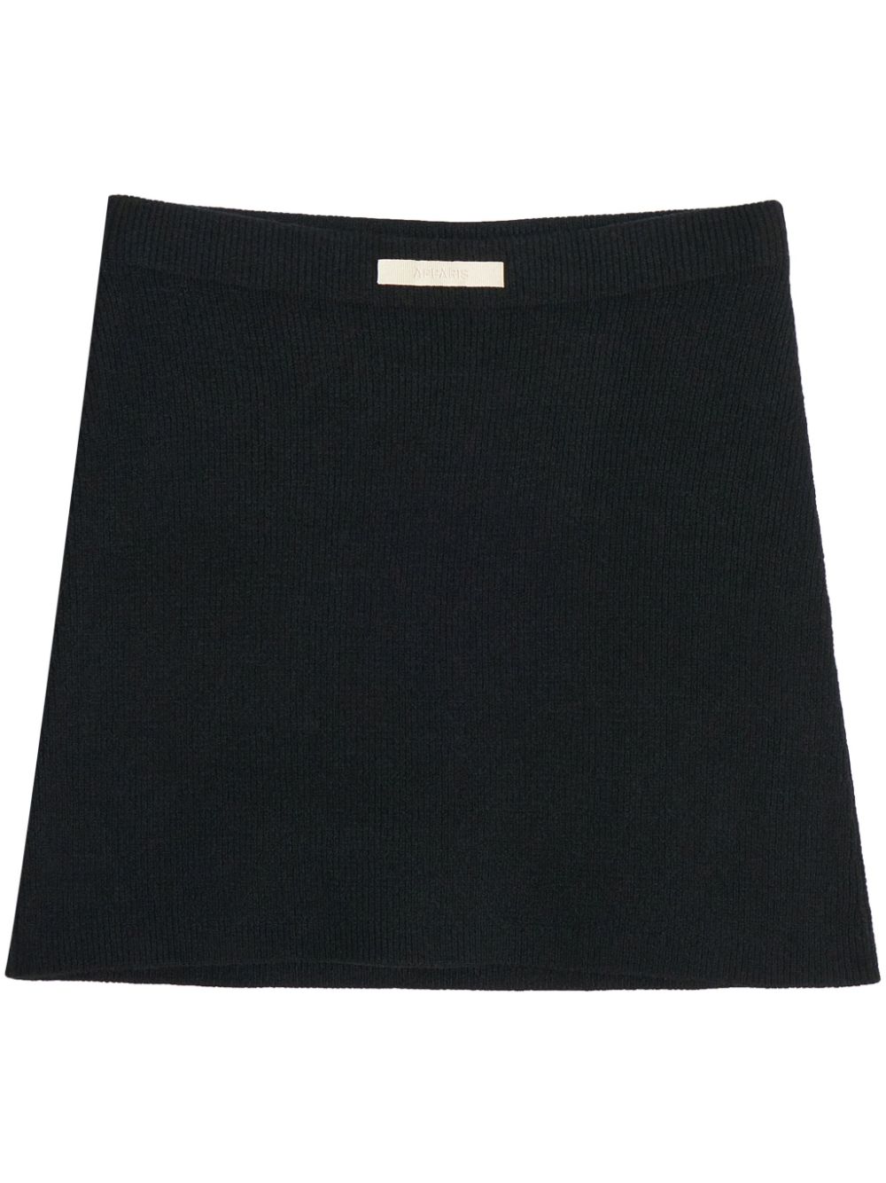 Logo-patch knit mini skirt - Black