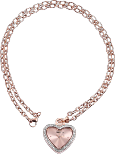 Heart Charm Bracelet Watch — Rose gold