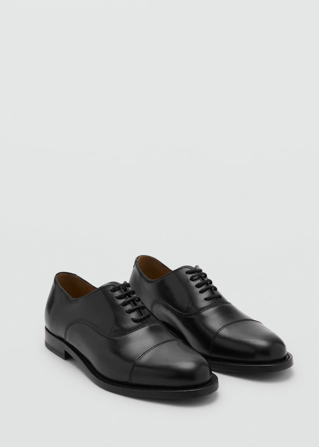 Oxford style leather shoe black - Man - 