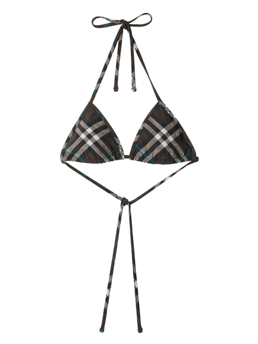 Check bikini top - Brown