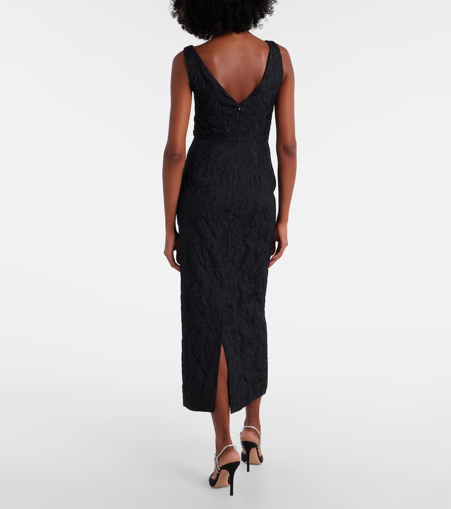 Floral jacquard midi dress