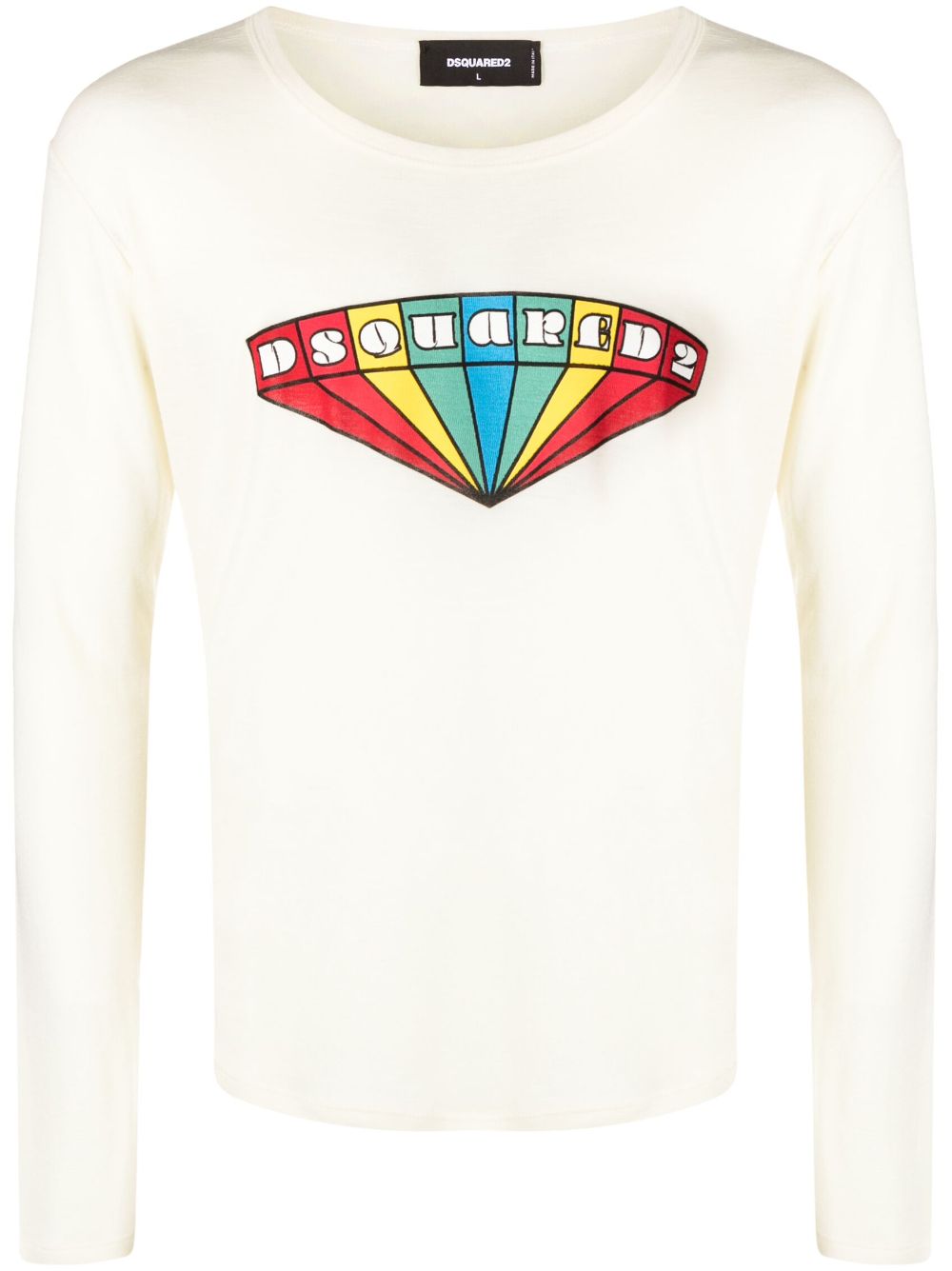 Graphic-print wool sweatshirt - Neutrals