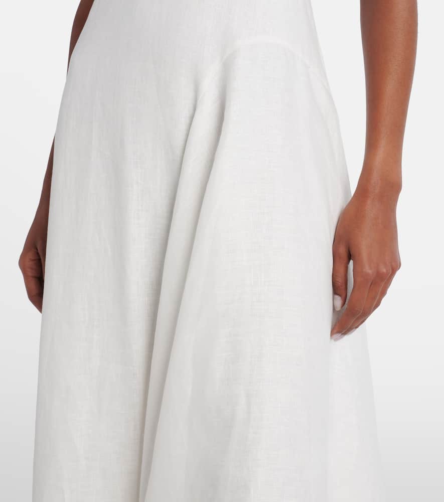 Alémais Magnolia embroidered linen midi dress