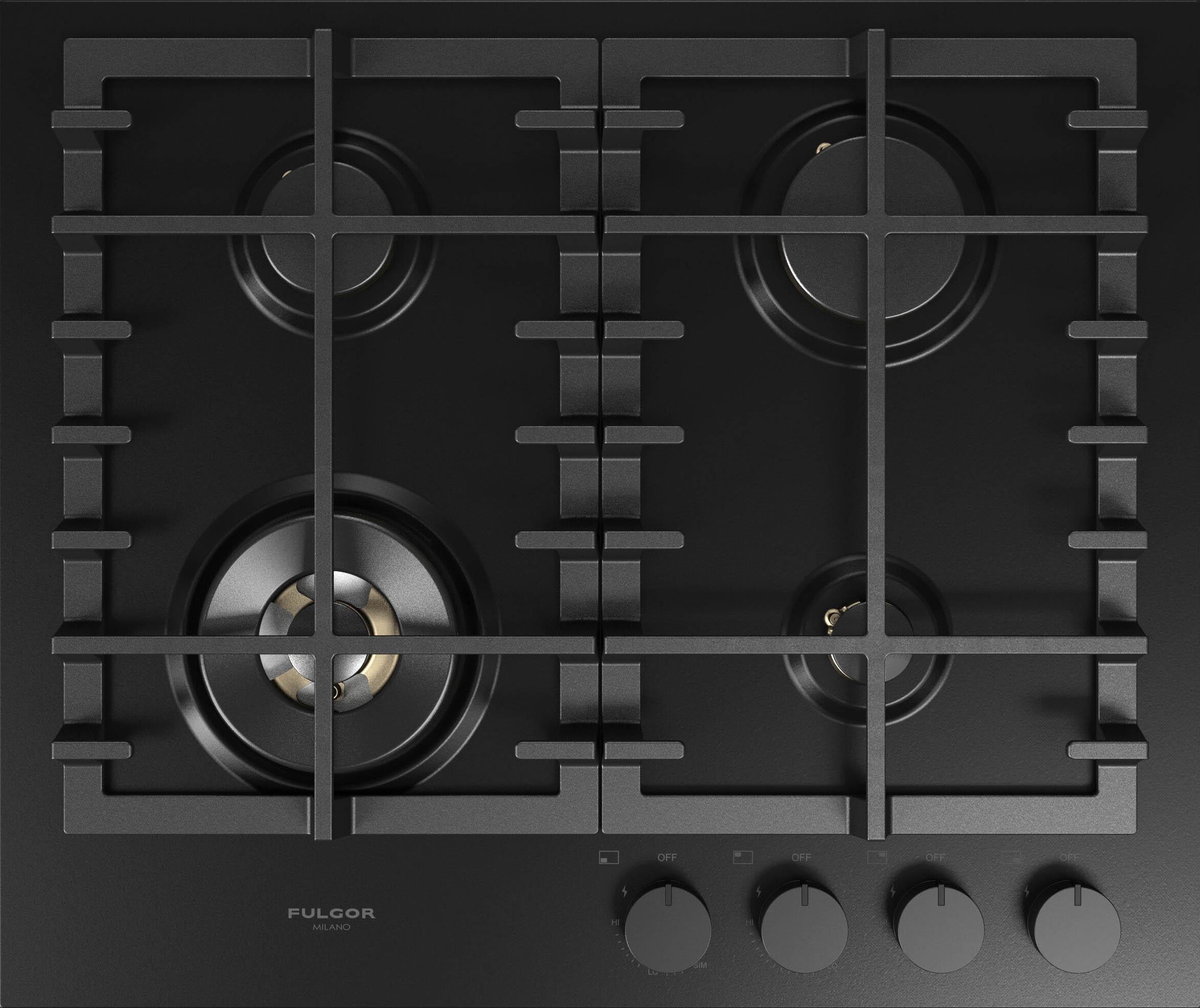 Fulgor Milano Matteo Collection 400 24" Natural Gas Drop-In Cooktop F4MGK24MB