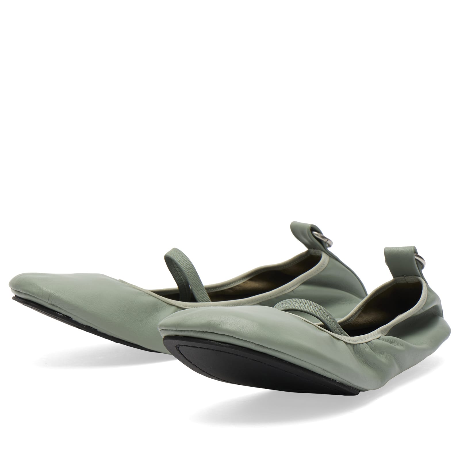 Women's Naira Leather Ballet Flats in Green